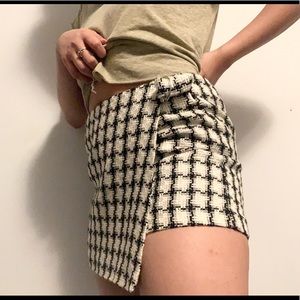 White and black skort